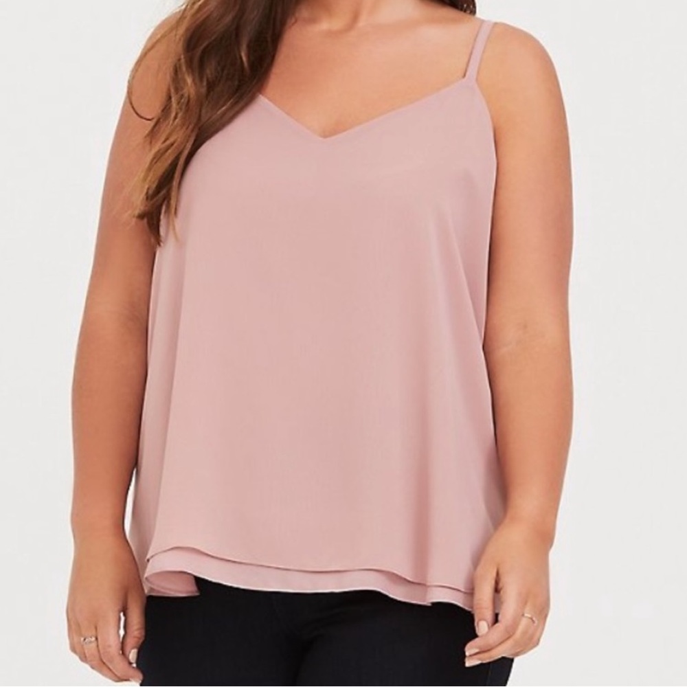 Torrid Sophie Chiffon Swing Cami in Dusty Rose
